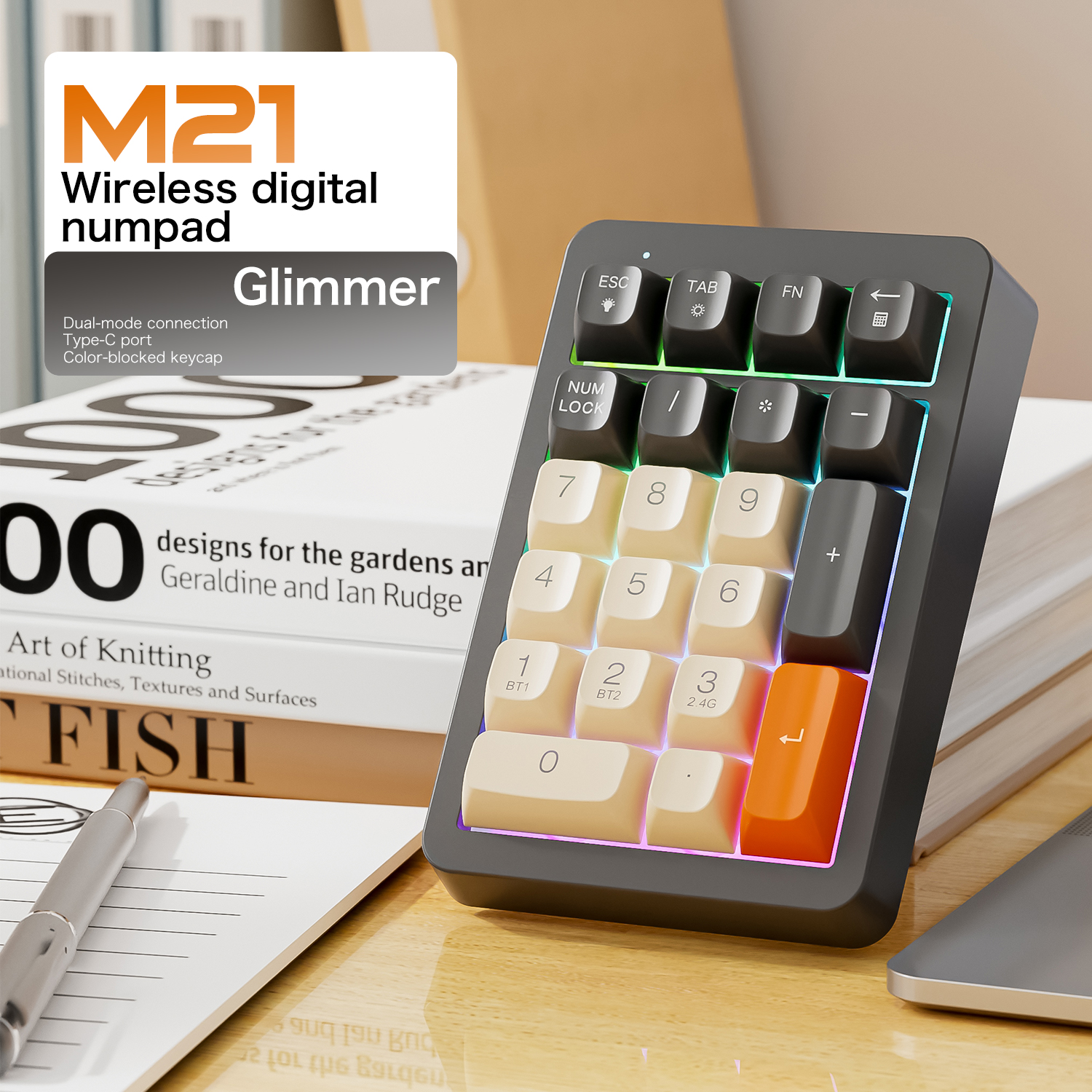 Keyboard Numpad Separate - FREEWOLF M21 Wireless Numeric Keypad Bluetooth