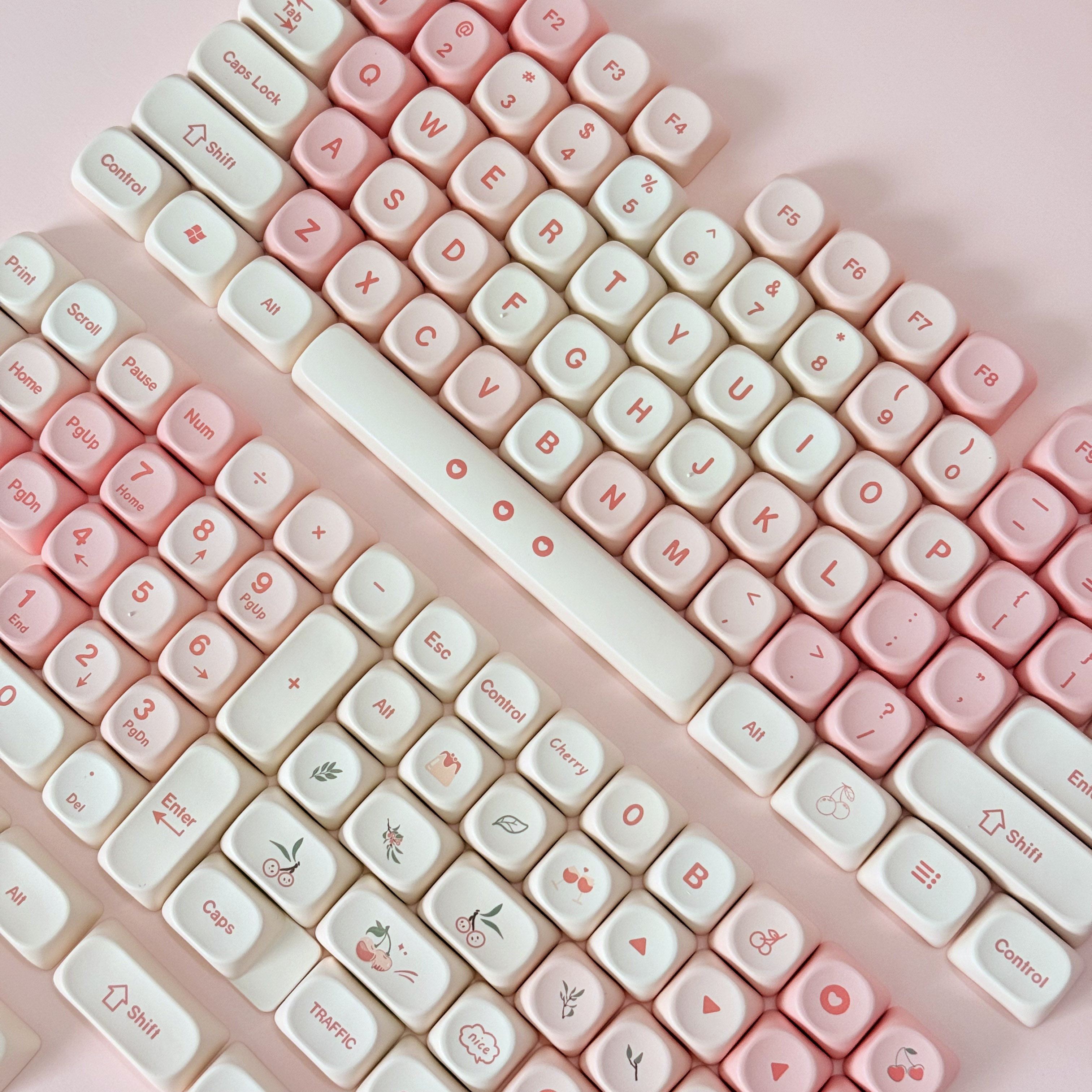 Pink Cherry Cute Style Keycaps – Keyboard Numpad Separate recenzja i cena