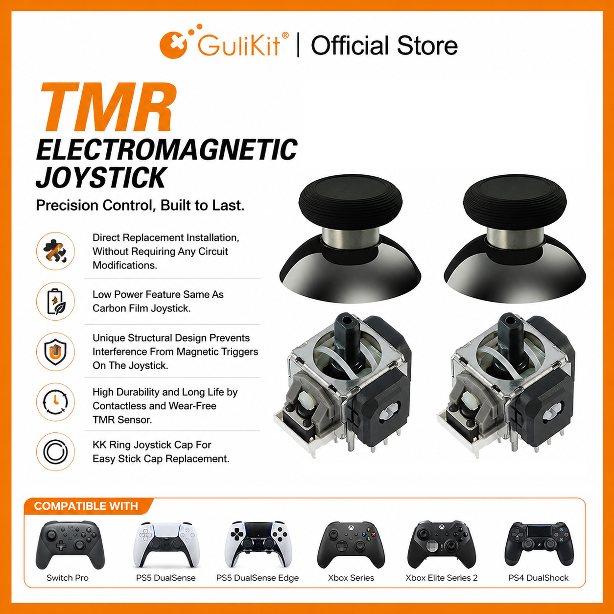 10 Pairs GuliKit TMR Joystick  – Gaming Accessories For Ps5 recenzja i cena