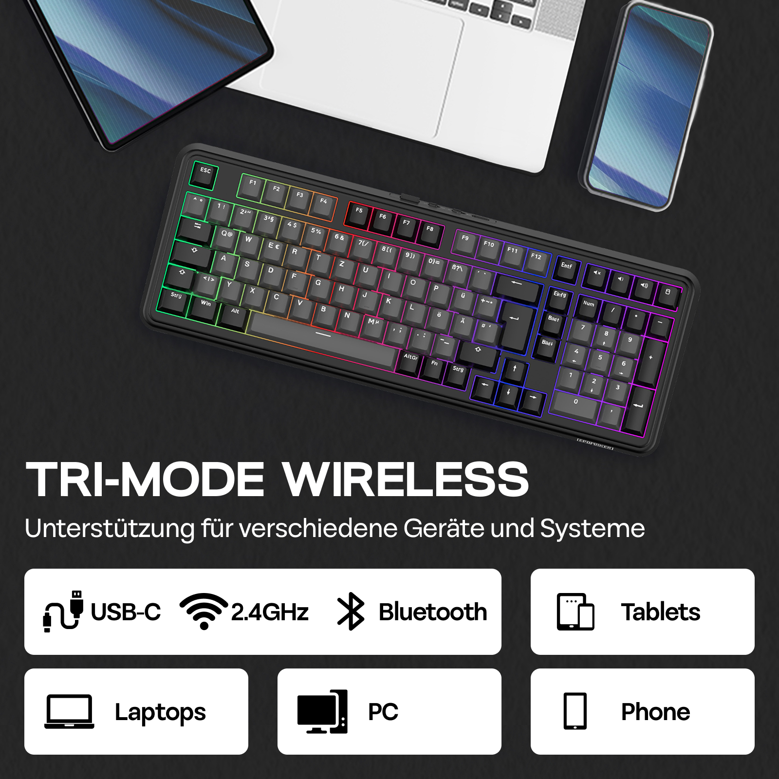 ISO-DE Layout EPOMAKER TH99 QW – Keyboard Numpad Separate recenzja i cena