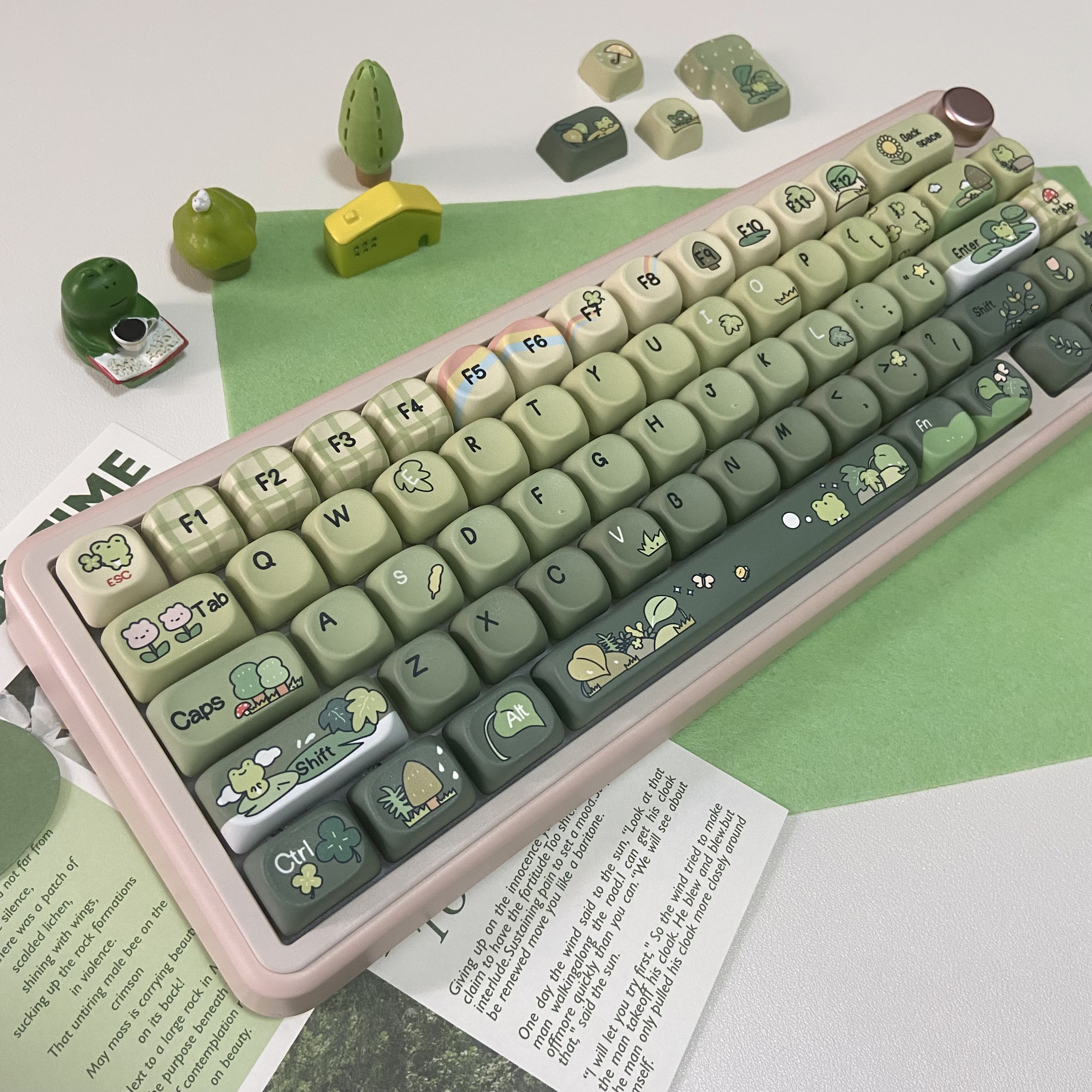 Green Frog Keycaps 60% 75% TKL – Keyboard Numpad Separate recenzja i cena