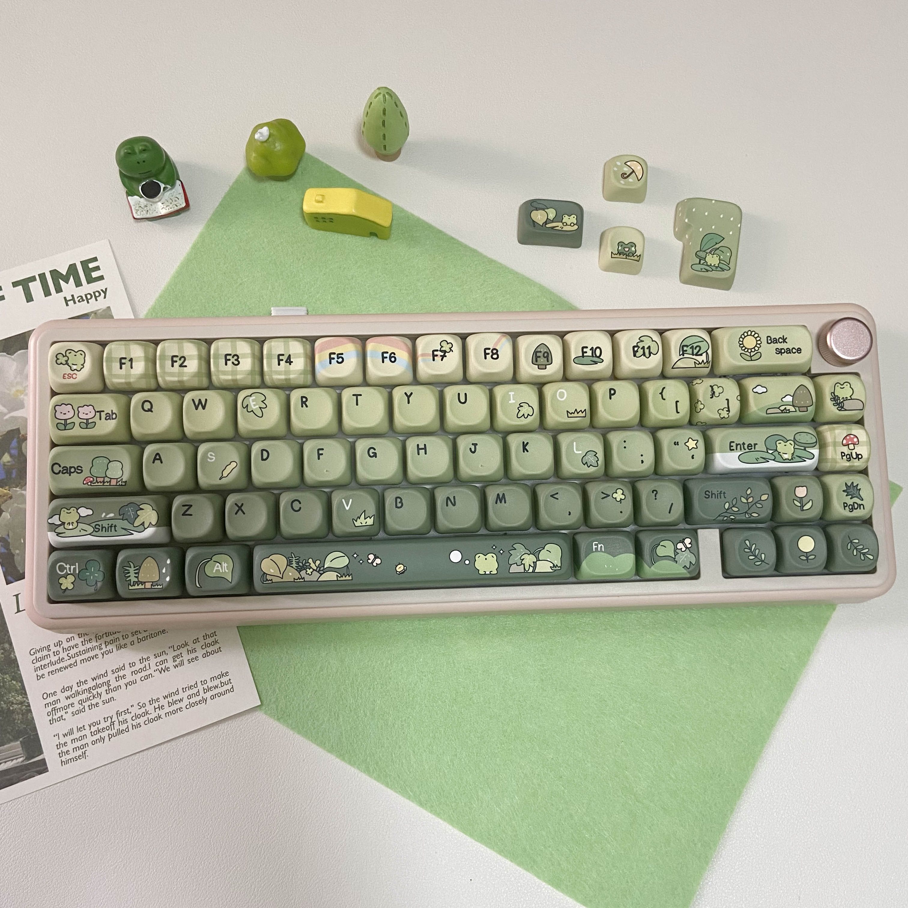Green Frog Keycaps 60% 75% TKL – Keyboard Numpad Separate recenzja i cena